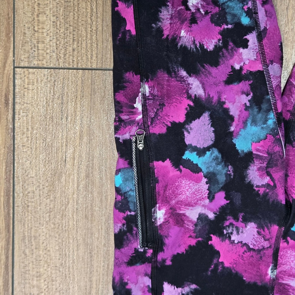 Lululemon Inspire Tight Abstract Floral Mesh Panel Leggings Zipper Pockets 6 - Picture 5 of 15